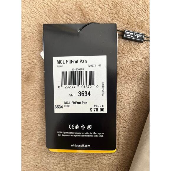 NWT Adidas MCL FltFrnt Khaki Golf Pants Men’s Size 36x34 - Picture 4 of 7